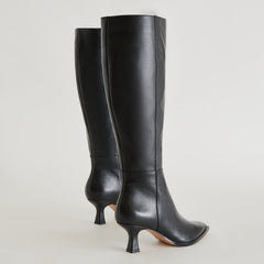 Auggie Black Leather Boots | Women Dolce Vita