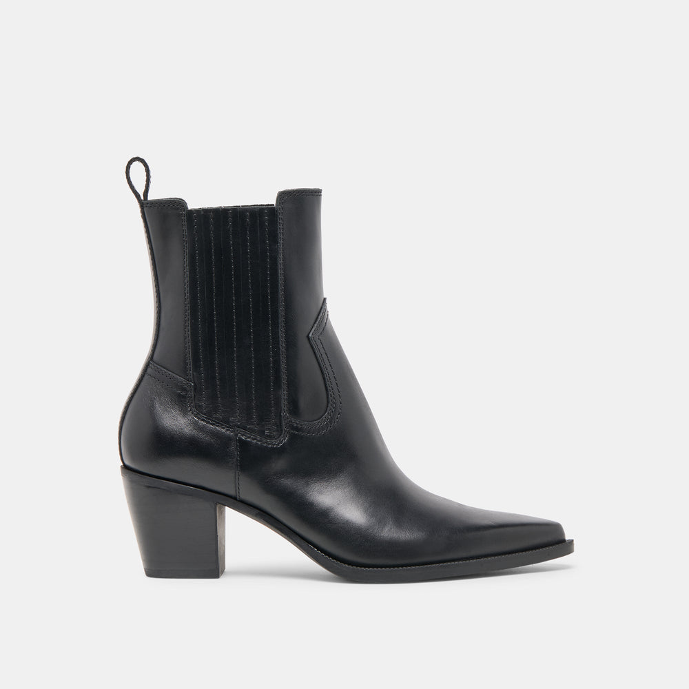Slim Black Leather Booties | Women Dolce Vita