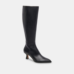 Auggie Black Leather Narrow Calf Boots | Dolce Vita Women