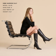 Emmi Black Leather Narrow Calf Boots | Women Dolce Vita