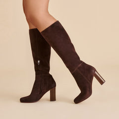 Hudsin Mahogany Suede Boots | Women Dolce Vita