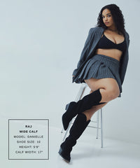 RAJ Wide Calf Boots Onyx Suede | Women Dolce Vita