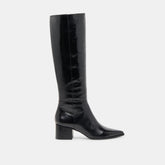 Kirson Black Leather Wide Calf Boots | Women Dolce Vita