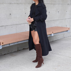 GYRA WIDE CALF BOOTS DK BROWN SUEDE | Women Dolce Vita