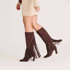 Giano Mahogany Suede Boots | Women Dolce Vita