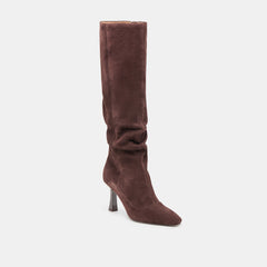 Lousa Mahogany Suede Wide Calf Boots | Women Dolce Vita