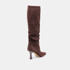 Lousa Mahogany Suede Wide Calf Boots | Women Dolce Vita
