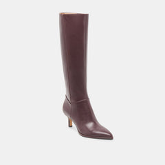 Aldy Mulberry Leather Wide Calf Boots | Women Dolce Vita
