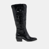 Mirla Black Leather Wide Calf Boots | Women Dolce Vita