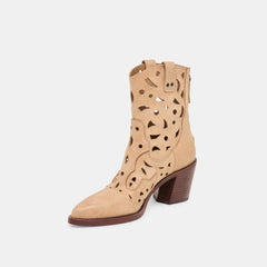 Zenobi Camel Distressed Leather Booties | Women Dolce Vita