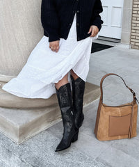 SAMSIN BOOTS BLACK LEATHER | Women Dolce Vita