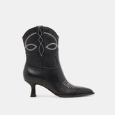 ANGEL BOOTIES BLACK WHITE LEATHER | Women Dolce Vita