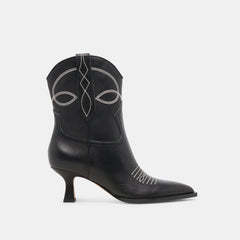 ANGEL BOOTIES BLACK WHITE LEATHER | Women Dolce Vita