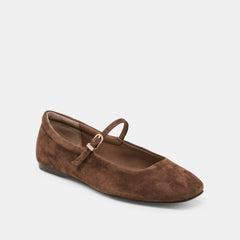 Reyes Dk Brown Suede Ballet Flats | Women Dolce Vita