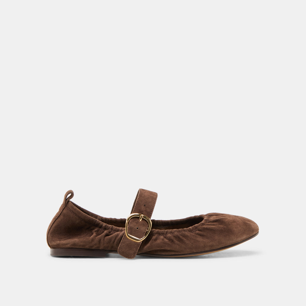 Caely Dk Brown Suede Ballet Flats | Dolce Vita Women