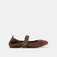 Caely Dk Brown Suede Ballet Flats | Dolce Vita Women