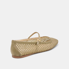 Reyes Olive Woven Raffia Ballet Flats | Dolce Vita Women