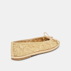 Tianna Lt Natural Raffia Lace Ballet Flats | Women Dolce Vita