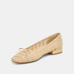 Ulicia Lt Natural Cross Hatch Raffia Ballet Flats | Dolce Vita Women