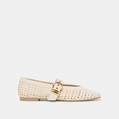 Mikel Creme Perforated Suede Ballet Flats | Women Dolce Vita