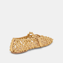 Clair Gold Woven Leather Ballet Flats | Women Dolce Vita