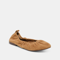 Conrad Lt Brown Suede Ballet Flats | Women Dolce Vita