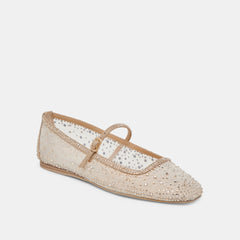 REYES CRYSTAL BALLET FLATS GOLD MESH | Women Dolce Vita