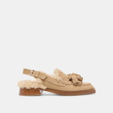 Hamlit Plush Dk Taupe Suede Loafers | Women Dolce Vita