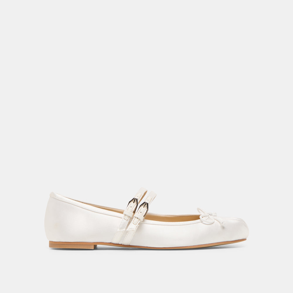 Gibsen True White Satin Ballet Flats | Dolce Vita Women