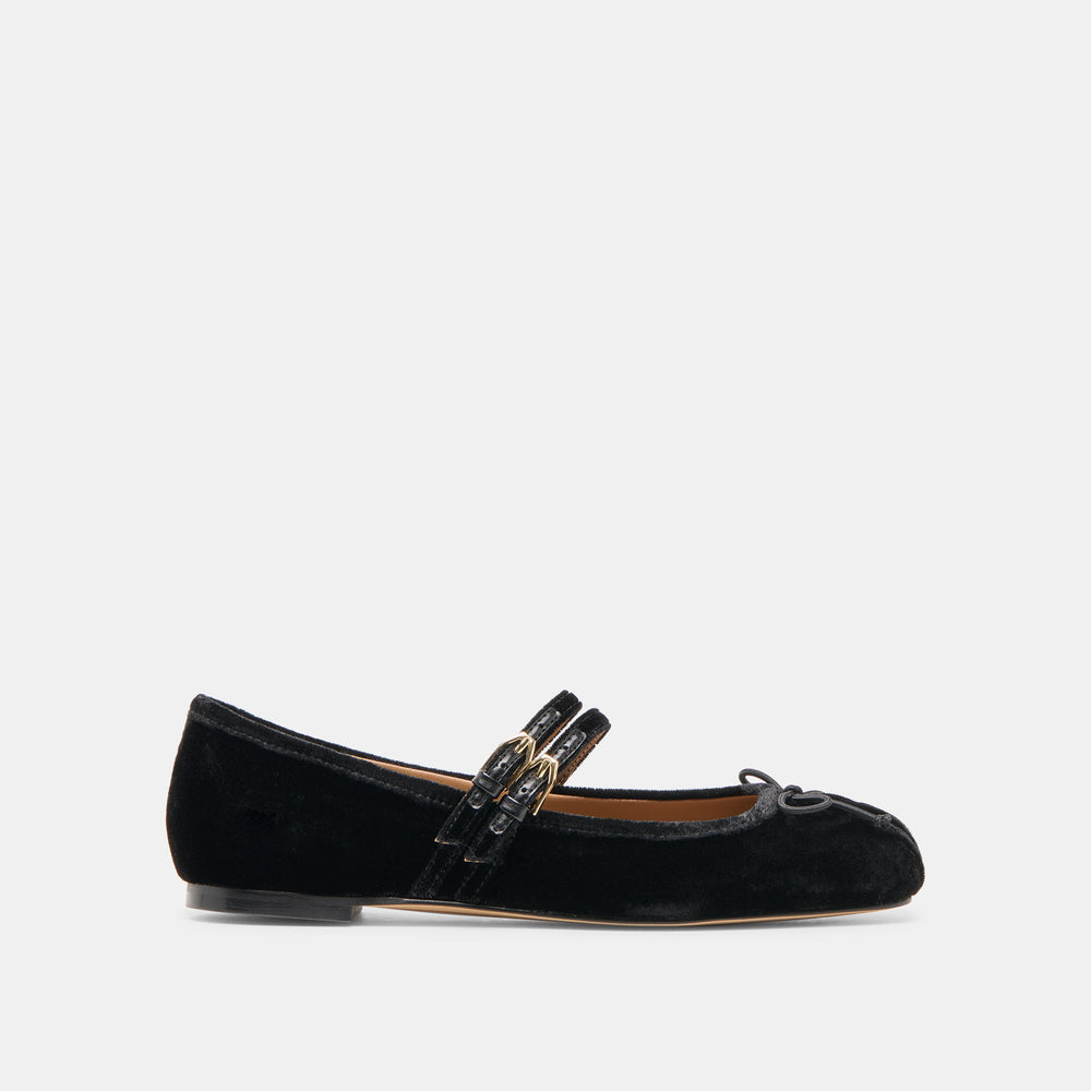 Gibsen Nero Velvet Ballet Flats | Dolce Vita Women