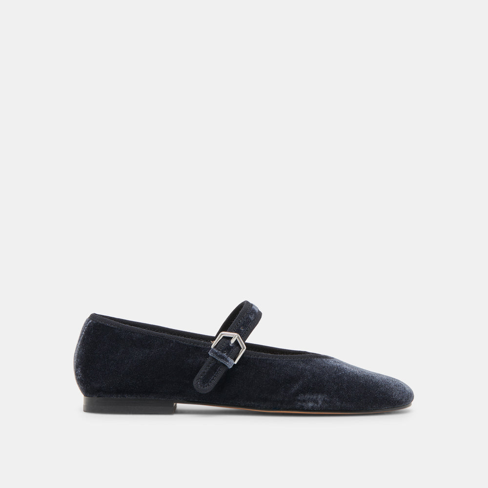 ROSLYN BALLET FLATS DUSTY BLUE VELVET | Women Dolce Vita