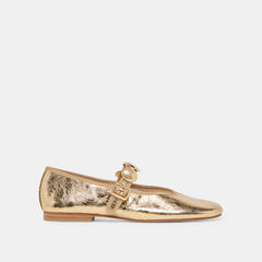 Relan Gold Distressed Leather Ballet Flats | Dolce Vita Women