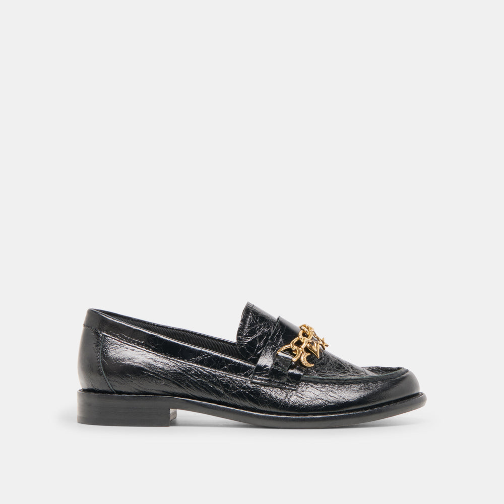 Waylen Midnight Crinkle Patent Loafers | Women Dolce Vita