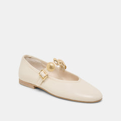 Relan Off White Leather Ballet Flats | Women Dolce Vita
