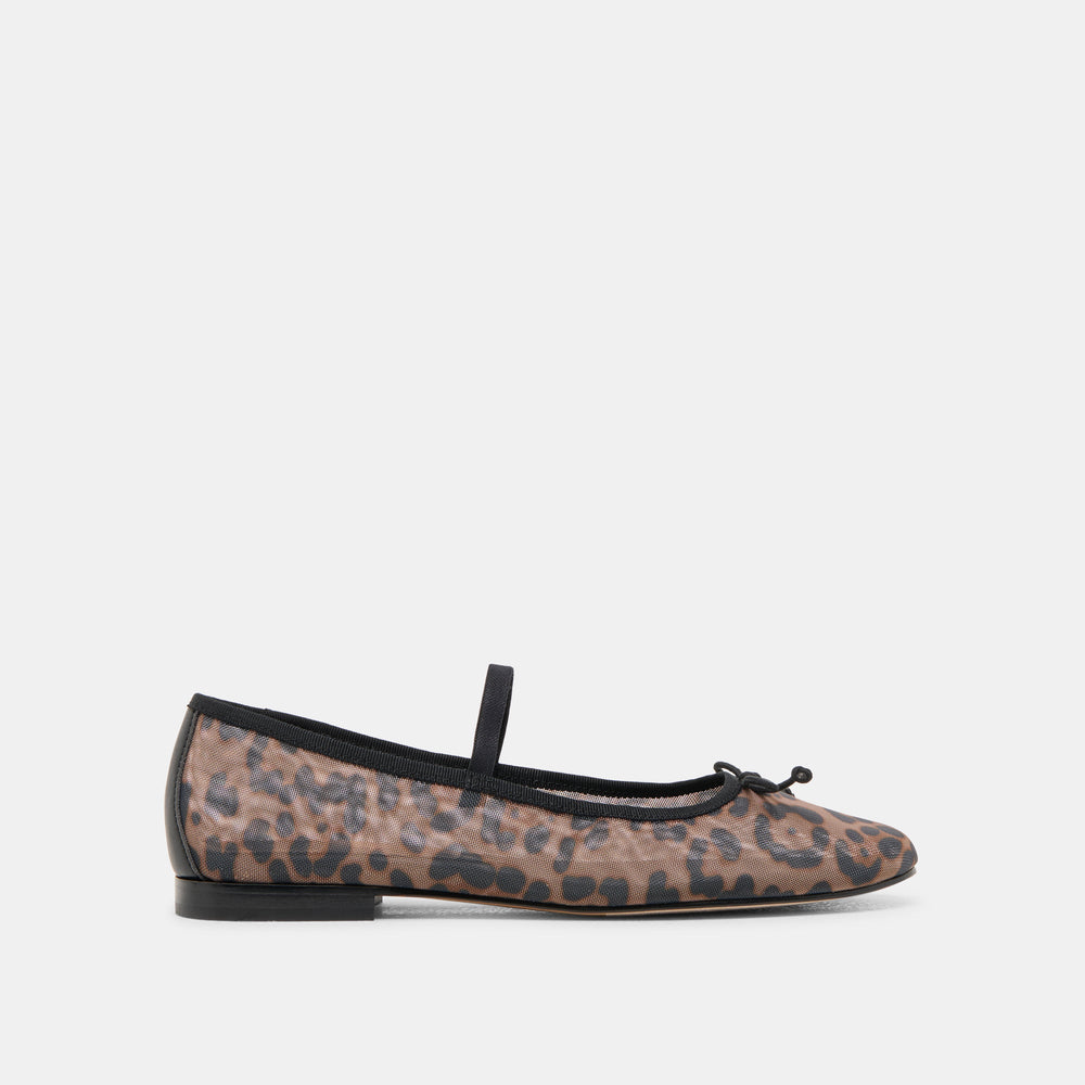 CADEL BALLET FLATS DK LEOPARD MESH | Women Dolce Vita