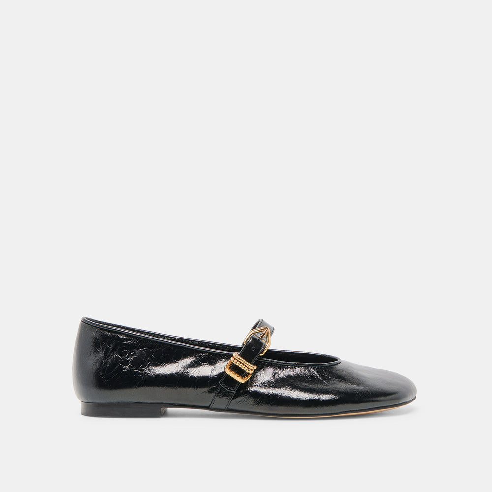 Alizza Midnight Crinkle Patent Ballet Flats | Dolce Vita Women