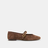 Alizza Dk Brown Suede Ballet Flats | Women Dolce Vita