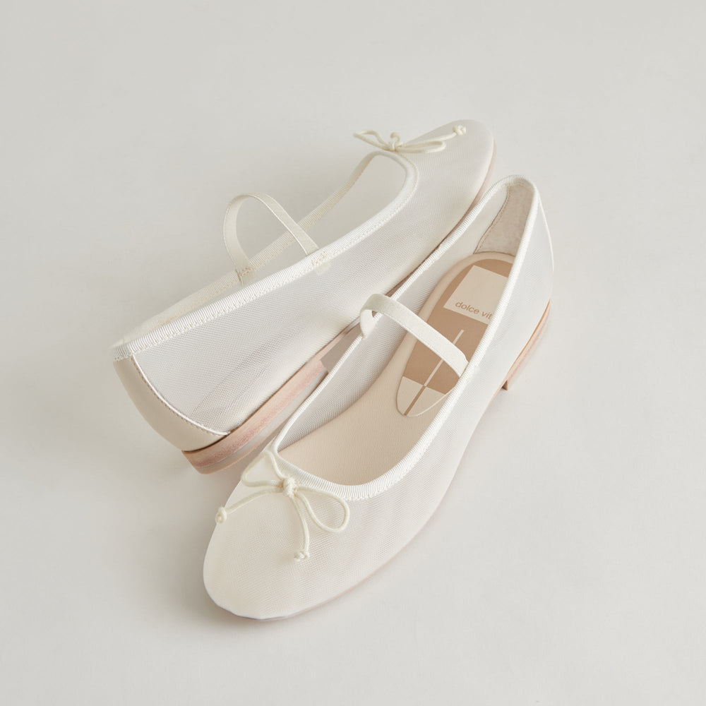 CADEL BALLET FLATS IVORY MESH | Women Dolce Vita