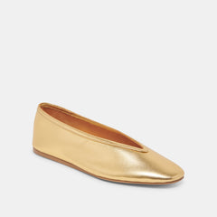 Braidy Gold Metallic Leather Ballet Flats | Dolce Vita Women