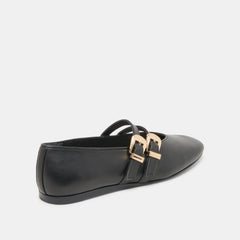 BAYLEE WIDE BALLET FLATS BLACK LEATHER | Women Dolce Vita
