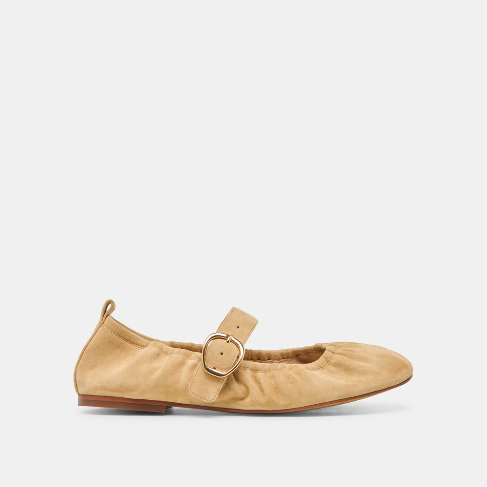 Caely Honey Suede Ballet Flats | Women Dolce Vita