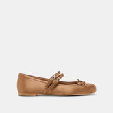 Gibsen Mid Brown Satin Ballet Flats | Dolce Vita Women