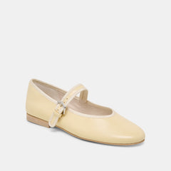 Roslyn Light Yellow Leather Ballet Flats | Dolce Vita Women