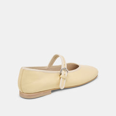 Roslyn Light Yellow Leather Ballet Flats | Dolce Vita Women