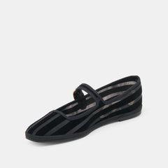 TAMEKA BALLET FLATS BLACK STRIPE MESH | Women Dolce Vita