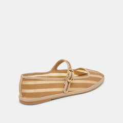 TAMEKA BALLET FLATS TAN STRIPE MESH | Dolce Vita Women