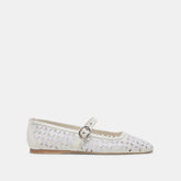 RODNI EYELET PERF BALLET FLATS TRUE WHITE LEATHER | Women Dolce Vita