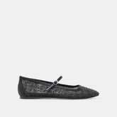 REYES CRYSTAL BALLET FLATS BLACK MESH | Women Dolce Vita