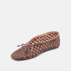 Edda Brown Woven Leather Ballet Flats | Dolce Vita Women
