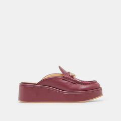 Dorrel Maroon Leather Loafers | Women Dolce Vita